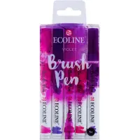 Ecoline Brush pen X15 Stylos aquarelle Violet 5 pièces