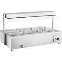 Royal Catering Bain Marie - 6 bacs GN - avec compartiment pour viande et robinet de vidange RCBM-6WA
