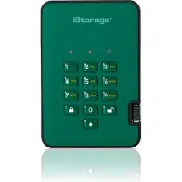 ISTORAGE diskAshur² - Disque dur - chiffré - 5 To - externe (portable) - USB 3.1 - 5400 tours/min - mémoire tampon : 8 Mo - FIPS 197, 256-bit AES-XTS - vert anglais - Conformité TAA