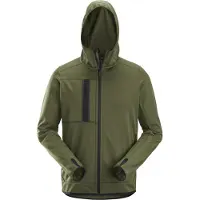 Snickers 80583100005 AllroundWork, Fleece Hoodie mit Reissverschluss Khaki grün M (XS)