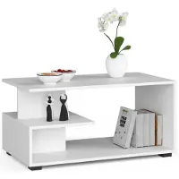 Akord Table basse Pin blanc résistant aux rayures pour un intérieur élégant 90 cm x 45 cm x 51 cm