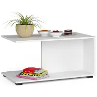Akord Table basse MARGO BLANC Pratique et Élégant 90 cm 45 cm 50 cm