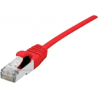 Dexlan - Cordon de raccordement - RJ-45 (M) pour RJ-45 (M) - 30 cm - 4.8 mm - SFTP - CAT 6a - sans halogène, sans crochet - rouge