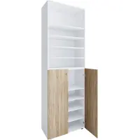 VCM XL bois Grande armoire à chaussures Étagère à chaussures Grande botte Meuble d'entrée Lona 10 compartiments
