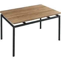 En.casa Table de salle à manger 'Hemnes' pour 4 personnes 120 x 70 cm pieds en acier imitation chêne