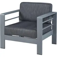 Casa.pro Fauteuil d'extérieur 'Avise' avec coussin Aluminium 62 x 81 x 70 cm Gris foncé