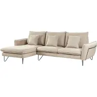 Beliani Canapé D'angle Sersan Beige Côté Droit
