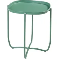 En.casa Table plateau 'Sandefjord' rectangulaire avec un plateau amovible acier 53 x 46 x 46 cm vert