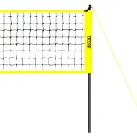 Vevor Filet de Volleyball en PE Poteau en Acier Hauteur Réglable Kit Professionnel Volley-ball Portable avec Ballon Sac de Transport et Ligne de Délimitation pour Entraînement Plage Jardin Extérieur