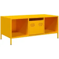 vidaXL Table basse jaune moutarde 101,5x50x43,5 cm Acier laminé à froid