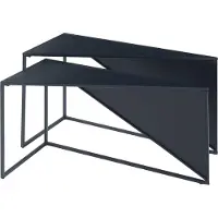 En.casa Table de salon 'Kungsör' set de 2 pièces métal noir
