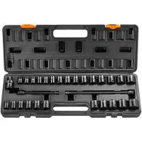 Vevor Coffret Douilles à Chocs 3/8 po SAE 3/8-1 po Métrique 8-22 mm