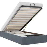 vidaXL Lit ottoman sans matelas gris foncé 100x200 cm velours