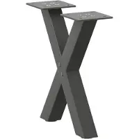 vidaXL Pieds de table basse en X 2 pcs. Anthracite 37x(30-31) cm Acier