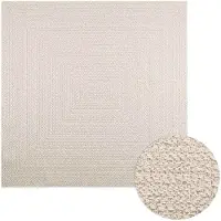 vidaXL Teppich ZIZUR Creme 200x200 cm Jute-Optik Indoor und Outdoor