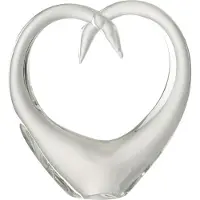 J-Line Presse-papier coeur verre transparent large
