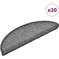 vidaXL Tapis d'escalier 30 pièces 56 x 17 x 3 cm Gris foncé Demi-rond