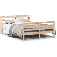 vidaXL Cadre de lit avec tête de lit sans matelas 135x190 cm