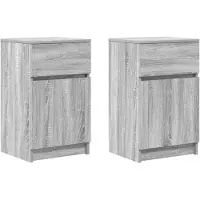 vidaXL Tables de chevet 2 pcs sonoma gris 39x35x65cm bois d'ingénierie