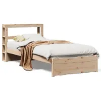 vidaXL Cadre de lit avec tête de lit sans matelas 75x190 cm