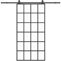 vidaXL Porte coulissante avec ferrure noire 102x205 cm verre ESG