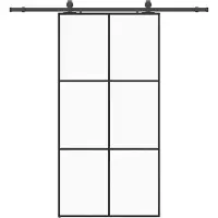 vidaXL Porte coulissante avec ferrure noire 102x205 cm verre ESG