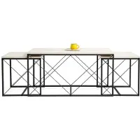 Skye Decor , Defne - Black, Marble, Noir, Ensemble de tables basses, 100 x 52 x 50 cm, 100 % ESPAGNE MÉLAMINÉE
