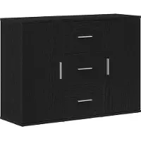 vidaXL Sideboard noir imitation chêne 91x29,5x65 cm Bois composite