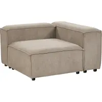 Beliani Module D'angle À Gauche En Velours Côtelé Taupe Ardal