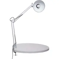 MAUL Lampe de table MAULstudy E27 sans ampoule Klemmfuß argent