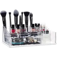 Relaxdays Organiseur de maquillage 16 compartiment