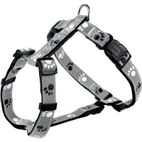Trixie Silver Reflect Harnais H - M-L: 50-75 Cm/25 Mm, Noir/Gris Argent