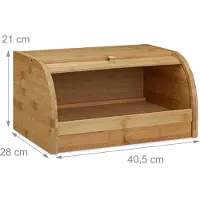 Merkloos Corbeille à pain avec couvercle coulissant - plateau - 21 x 40,5 x 28 cm - bambou