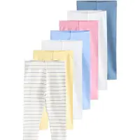 Next Leggings jaune / gris clair / rose / blanc