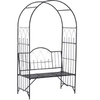 Outsunny Banc de roses support d'arc de roses avec banc banc philosophe banc de tonnelle banc de jardin 84B-247