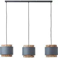Brilliant Lampe suspendue pour salle à manger Waterlilly rotin avec tissu gris