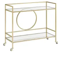 Beliani Chariot de cuisine en métal à 2 étages avec plateau en verre Gold Kerry Lumarko