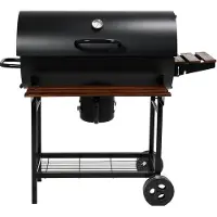 LUND Barbecue au charbon de bois avec couvercle - Grille 71x34.5cm