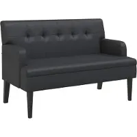 vidaXL Banc avec dossier Noir 112x65,5x75 cm Similicuir