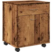 vidaXL Armoire à roulettes vieux bois 45x38x54 cm bois d'ingénierie