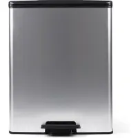 Curver Duo Poubelle à pédale Deco 26L+26L Argenté