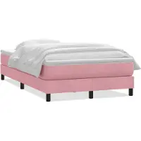 vidaXL Lit boxspring avec matelas rose 120x220 cm velours