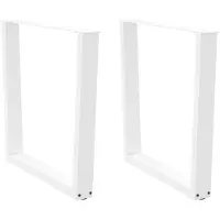 vidaXL Pieds de table de salle à manger en V 2 pièces blanc 90x(72-73,3) cm acier