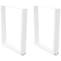 vidaXL Pieds de table de salle à manger en V 2 pièces blanc 80x(72-73,3) cm acier