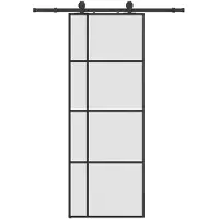 vidaXL Porte coulissante avec ferrure noire 76x205 cm verre ESG