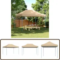 vidaXL Tente de réception pliable escamotable beige 410x279x315 cm
