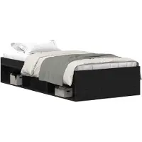 vidaXL Cadre de lit sans matelas noir aspect chêne 100x200 cm