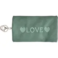 Juleeze JZTB0078 Trousse de toilette verte 19 x 1 x 11 cm avec mousqueton et broderie