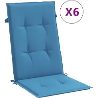 vidaXL Coussins de chaise à haut dossier 4 pcs. Melange Bleu 120x50x4 cm Tissu
