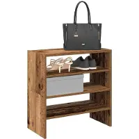 vidaXL Étagères à chaussures 2 pcs. empilables aspect vieux bois 60x30x30,5 cm